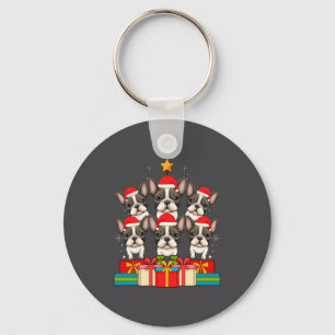 Cute French Bulldog Le Frenchie Christmas Tree Xma Keychain