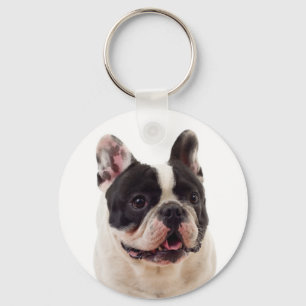 Cute French Bulldog Mom Frenchie Dad Puppy Dog Keychain