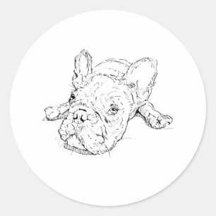 Cute French Bulldog Mug, Dog Mom Gift Classic Round Sticker