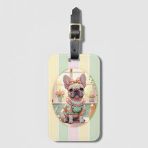 Cute French Bulldog Pastel Lines Cottagecore