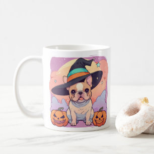 Cute French Bulldog pastel witch hat halloween Coffee Mug