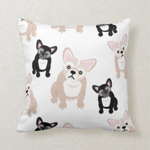 Cute French Bulldog Pattern Throw Pillow