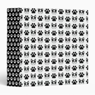 Cute French Bulldog Paw Prints  Binder
