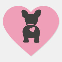 Cute French Bulldog Pink Heart and Heart Tail