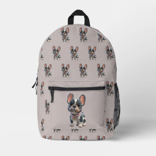 Cute French Bulldog Printed Backpack