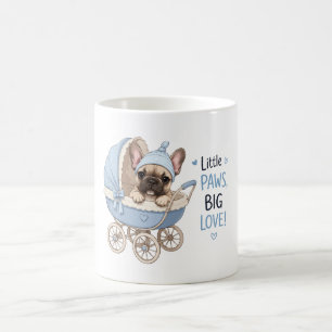 Cute French Bulldog Puppy Baby Stroller Retro Art Coffee Mug