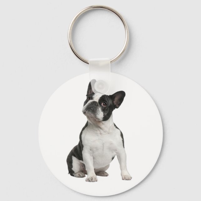 Cute French Bulldog Puppy Dog Keychain (Front)