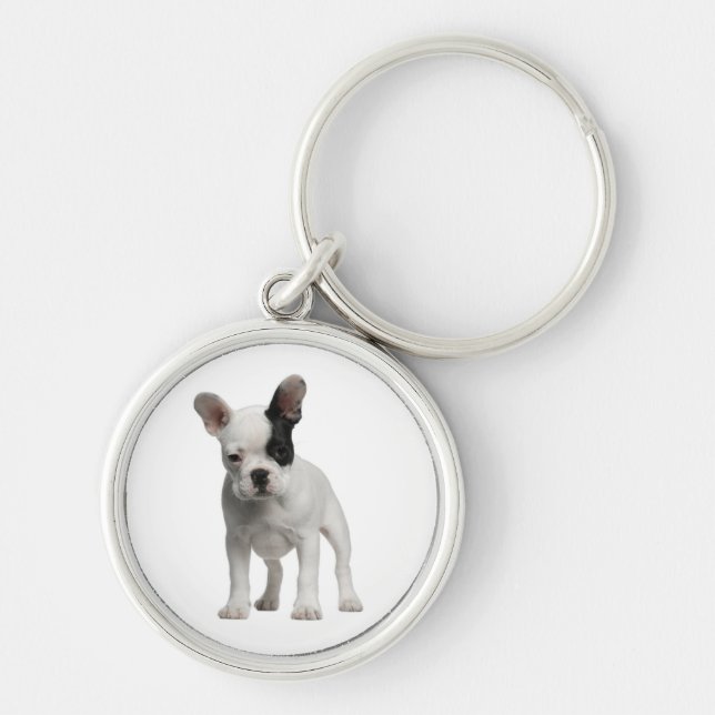 Cute French Bulldog Puppy Dog Keychain (Front)