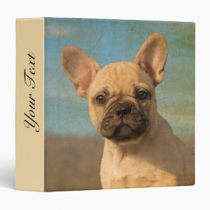 Cute French Bulldog Puppy - Funny Dog Head Photo - Binder