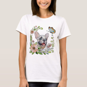 Cute French Bulldog Puppy - pastel mosaic T-Shirt