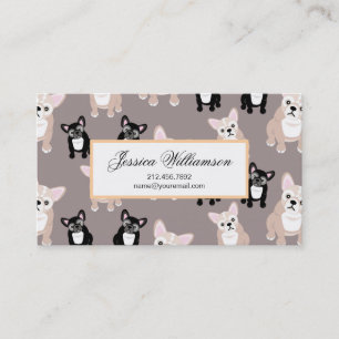 Cute French Bulldog Puppy Pattern Business Card