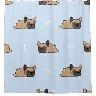Cute french bulldog puppy sleeping seamless patter