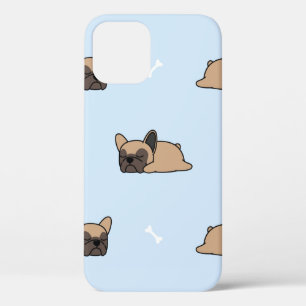 Cute french bulldog puppy sleeping seamless patter iPhone 12 case