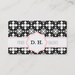 Cute French Bulldog Silhouette Pattern Business Card