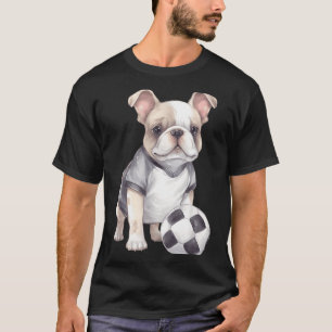 Cute French Bulldog Soccer Player Puppy T-Shirt