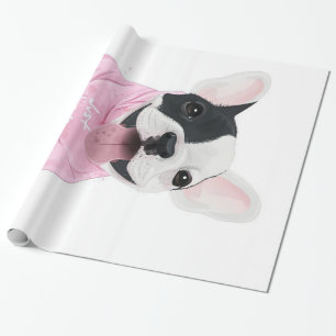 Cute French Bulldog Stuck   Just Love Me Wrapping Paper