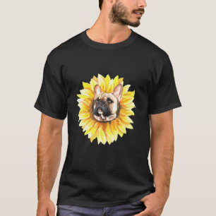 Cute French Bulldog Sunflower T-Shirt