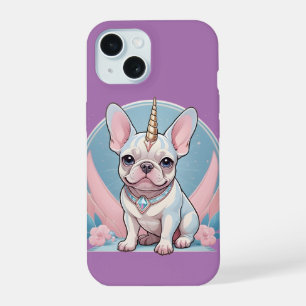 Cute French Bulldog Unicorn Pastel pink iPhone 15 Case