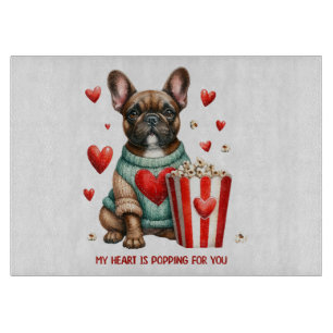 Cute French Bulldog Valentines Day heart Cutting Board