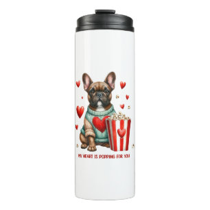 Cute French Bulldog Valentines Day heart Thermal Tumbler