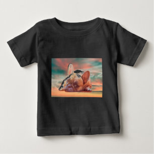 Cute French Bulldog Water Colour Art Painting Baby T-Shirt