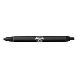 Cute French Bulldog Wearing Firefighter Helmet Black Ink Pen