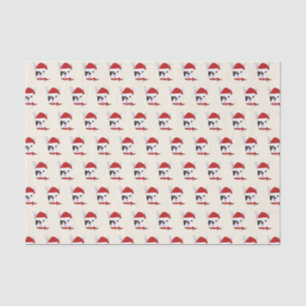 Cute French Bulldog with a Santa Hat - Christmas   Tissue Paper