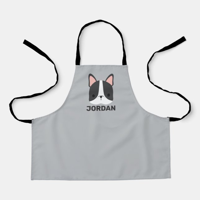 Cute French Bulldog with Personalized Name Apron (Front)