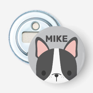 Cute French Bulldog with Personalized Name Bottle Opener