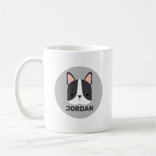Cute French Bulldog with Personalized Name Coffee Mug