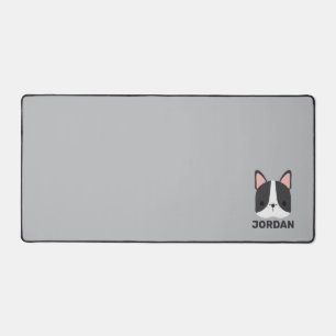 Cute French Bulldog with Personalized Name Desk Mat