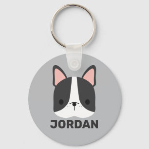 Cute French Bulldog with Personalized Name Keychai Keychain
