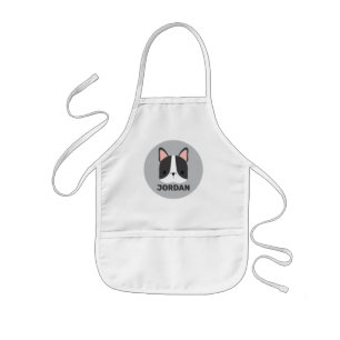 Cute French Bulldog with Personalized Name Kids Apron