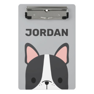 Cute French Bulldog with Personalized Name Mini Clipboard