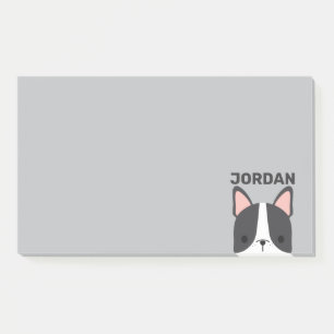 Cute French Bulldog with Personalized Name Post-it Notes