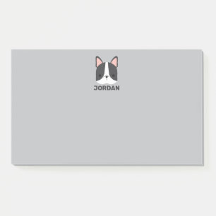 Cute French Bulldog with Personalized Name Post-it Notes