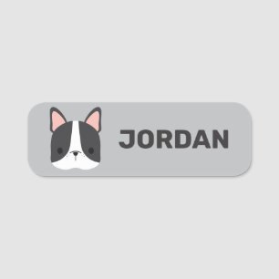 Cute French Bulldog with Personalized Name Tag