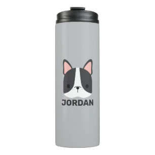 Cute French Bulldog with Personalized Name Thermal Tumbler