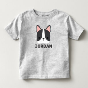 Cute French Bulldog with Personalized Name Toddler T-shirt