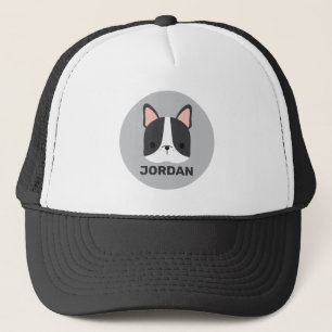 Cute French Bulldog with Personalized Name Trucker Hat