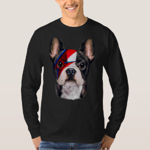 Cute French Bulldog With Red Lightning Bolt Painte T-Shirt