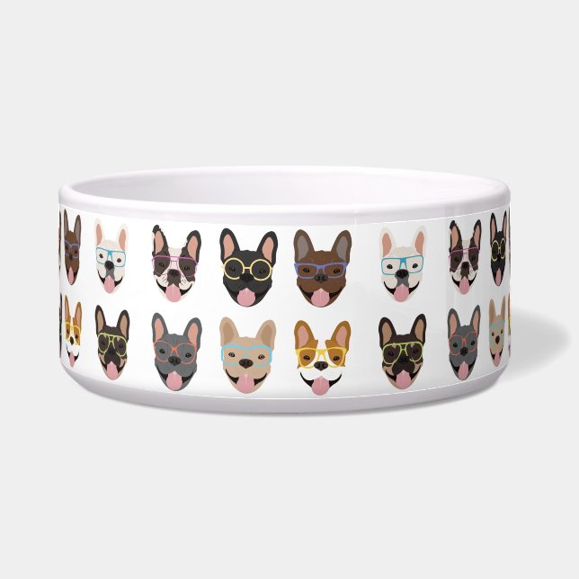 Cute French Bulldogs Wearing Glasses (Front)