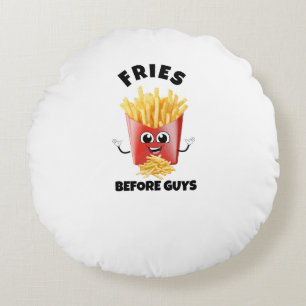 Cute French Fries Cartoon Hoodie & Tee –Funny Food Round Pillow