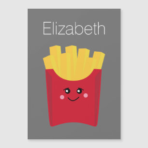 cute french fry with grey background