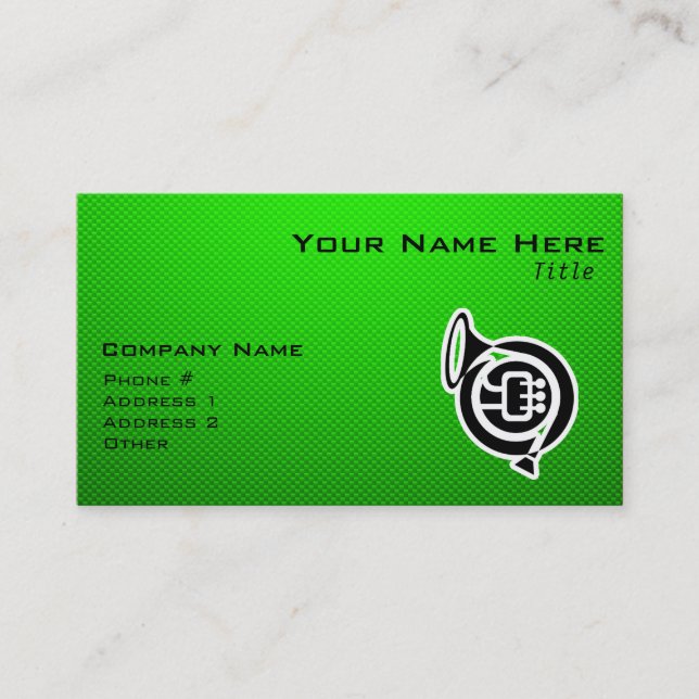 Cute French Horn Business Card (Front)