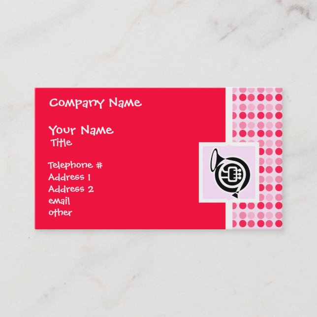 Cute French Horn Business Card (Front)