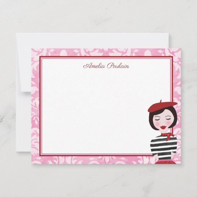Cute French Lady Card (Front)