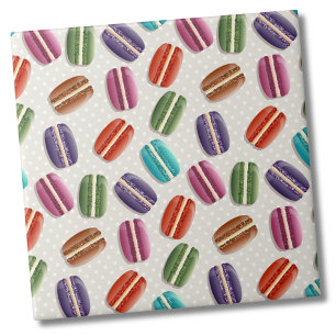 Cute French Macaron Pattern Tile