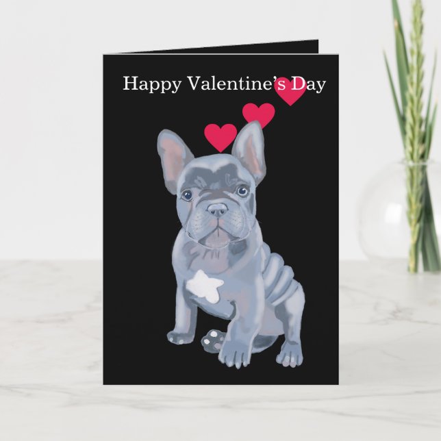 Cute French Portrait Valentine's Holiday Card (Front)