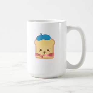 cute French toast with blue beret hat Coffee Mug